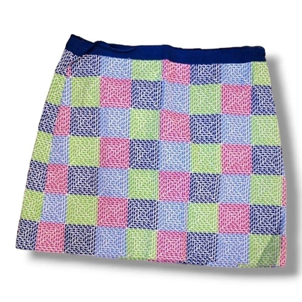 Vineyard Vines Multicolored Cotton Whale Patch Mini Skirt - Size 8